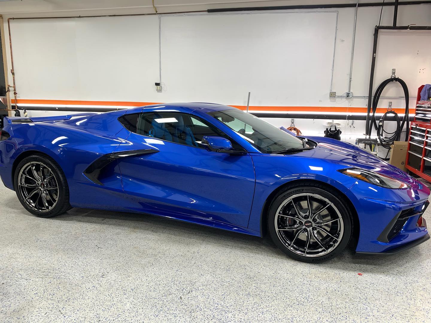 Elkhart Blue C8 Corvette on Forgeline Flow Formed F01 Wheels - CarBuff ...